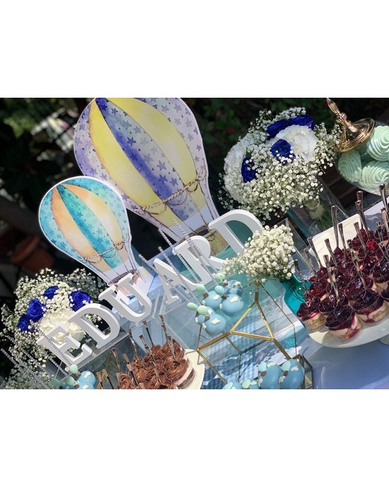Baptism decoration for boy and girl, theme: hot air balloon No 2 Christening