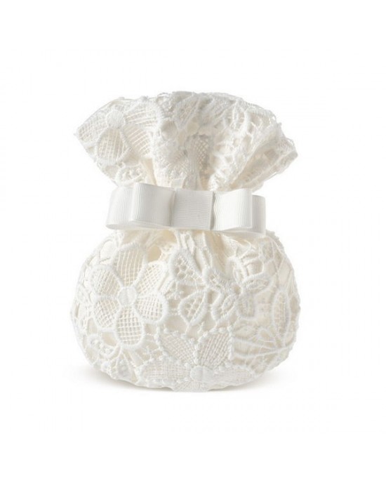 Wedding  or baby girl christening favor, silk and spain lace pouch Favors