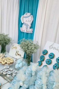 Baptism decoration for boy and girl, theme: little elephant No 1