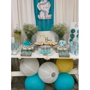 Baptism decoration for boy and girl, theme: little elephant No 1