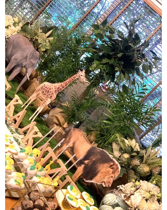 Baptism decoration, theme: wild jungle animals Christening