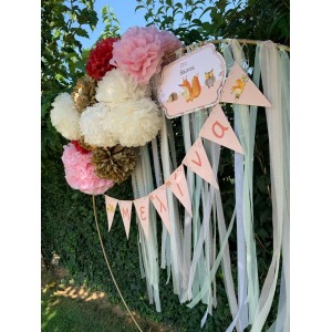 Baptism decoration for boy and girl, theme: forest animals