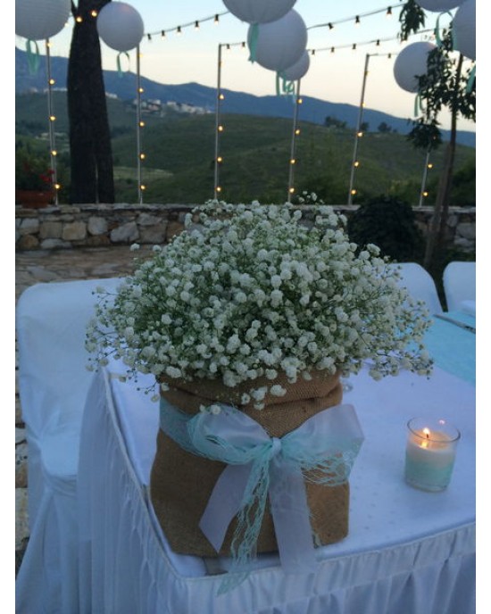 Wedding decoaration with white baby's breath flowers Wedding