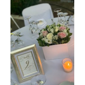 Romantic wedding decoaration with white & baby pink flowers