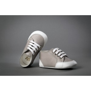 Leather baby boy shoes for boy, with shoelaces