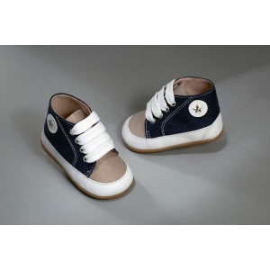 Shoes for boy, cotton cloth with shoelaces