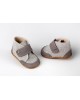 Baby boots for first steps made of leather and fabrics with Velcro closing Christening Shoes