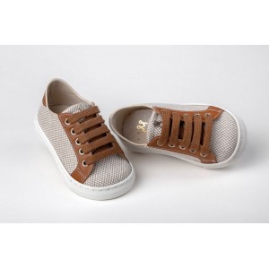 Sneakers walking  shoes for boy made of leather and fabric