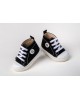 Leather with  fabric walking boot shoes for boy with shoelace Christening Shoes