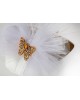 Μπαλαρίνα αγκαλιάς από λευκό ή χρυσό δέρμα με τούλι, φτερά και πεταλούδα Παπούτσια Βάπτισης