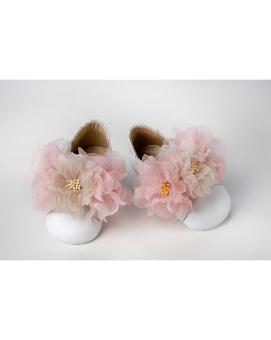 Baby girl sneaker shoes with flowers Christening Shoes