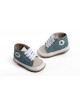 Boot shoes for boy, made of textiles and white leather details Christening Shoes