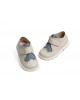 Baby boy brogues, walking shoes, made of leather and textile with Velcro closing Christening Shoes
