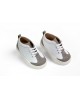 Baby boy walking shoes, like slip ons, made of suade and textile Christening Shoes