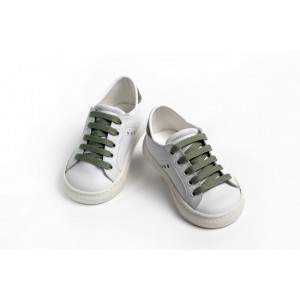 Sneakers walking shoes for boy made of white  leather and suade