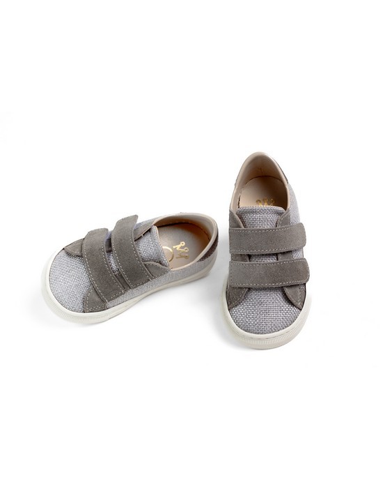 Sneakers walking shoes for boy made of textile  and suade and velcro closing Christening Shoes