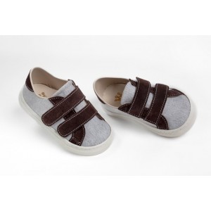 Sneakers walking shoes for boy made of textile  and suade and velcro closing
