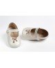Baby girl hug shoes made of leather with decorative stras bow Christening Shoes