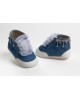 Baby girl first steps boot shoes made of blue jean, leather and strass Christening Shoes
