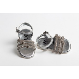 Baby girl first steps sandals shoes made of leather and strass