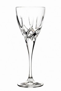 Crystal wine glass with engravings
