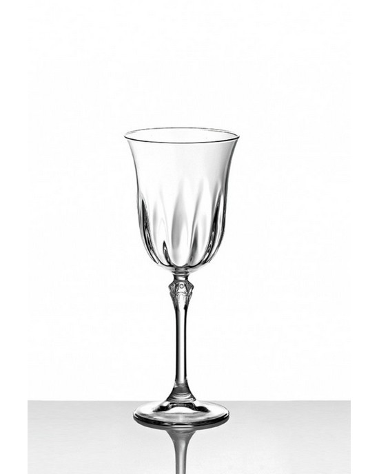 Crystal wine glass, relief with or without gold details  Glasses