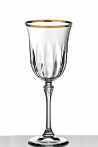 Crystal wine glass, relief with or without gold details