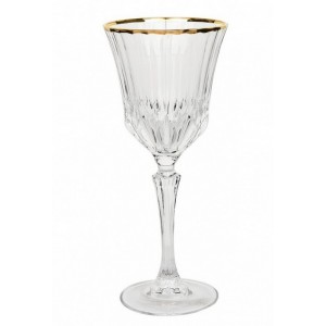Crystal wine glass, engraving with gold details