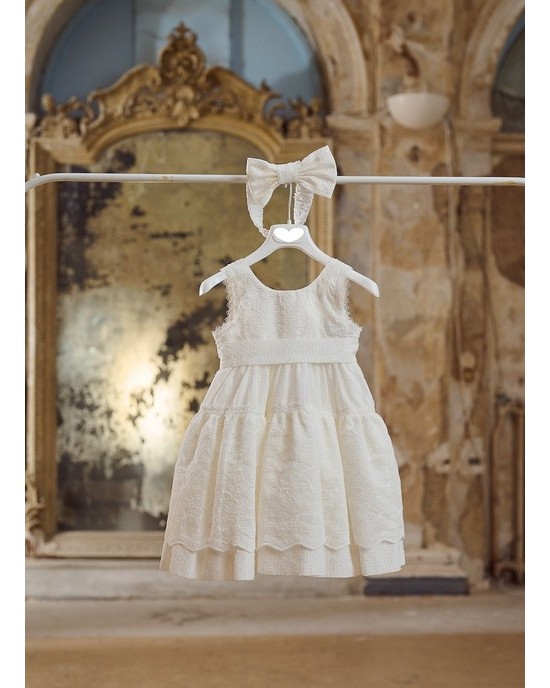 Classic baptism dress in ivory Christening clothes