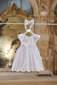 Baptism dress made of cotton broderie lace