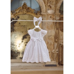 Baptism dress made of cotton broderie lace
