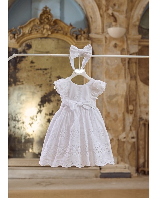 Baptism dress made of cotton broderie lace Christening clothes