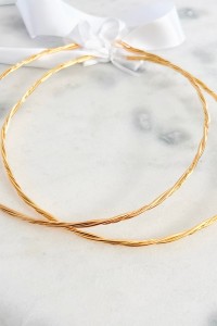 Gold plated wedding wreaths, braided sticks