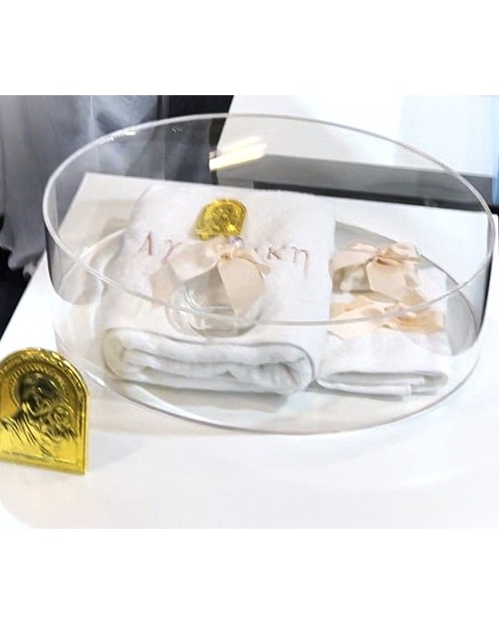 Christening transparent oval box for boy and girl baptism Boxes 