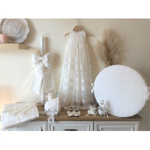 Christening set for girl made of  lace