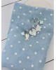 Christening favor for boy pouch with mother of pearl decoratives Favors