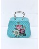 Christening favor for girl metalic small suitcase with vintage floral paterns Favors