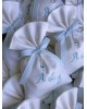Christening favor for boy or girl,  linen pouch with embroidered monogram Favors