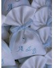 Christening favor for boy or girl,  linen pouch with embroidered monogram Favors