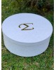 Christening round box for girl with monogram Boxes 