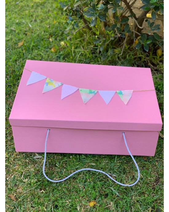 Christening box for girl with name of  the baby in little flags Boxes 