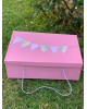 Christening box for girl with name of  the baby in little flags Boxes 