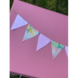 Christening box for girl with name of  the baby in little flags