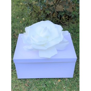 Christening white  box for girl with big flower