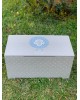 Κουτί βαπτιστικών ξύλινο μπαουλάκι μπεζ-λευκό Κουτιά Βάπτισης