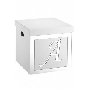 Christening wood box with plexiglass monogram letter