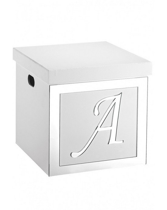 Christening wood box with plexiglass monogram letter Boxes 
