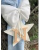Christening  candle for boy with wooden star and monogram Christening candles