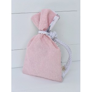 Christening favor for girl, pouch with unicorns