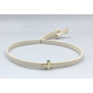 Christening martyrika for boy or girl , bracelets made of suade cord with gold cross
